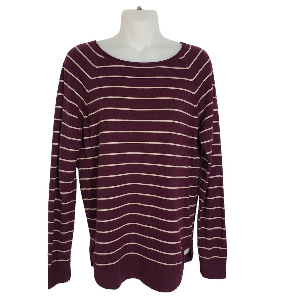 Pink Clover Stitch Fix Womens Sweater Small Valencia Curved Hem Striped Pullover